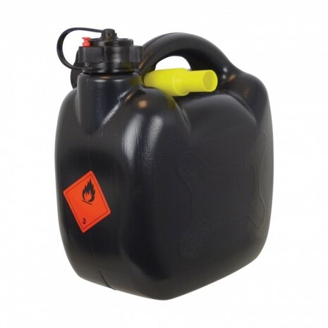 jerrycan met flexibele vulslang 5 liter kunststof zwart