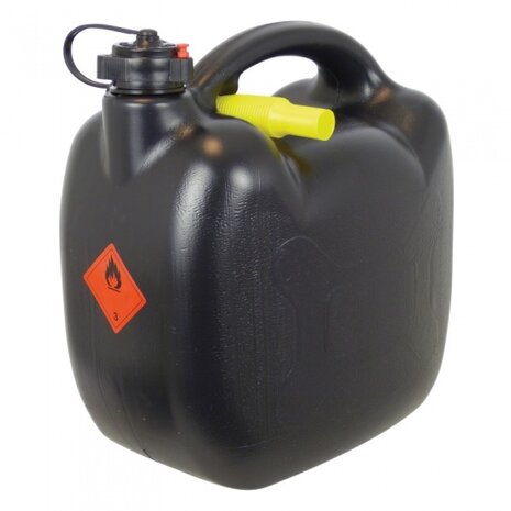 jerrycan met flexibele vulslang 10 liter kunststof zwart