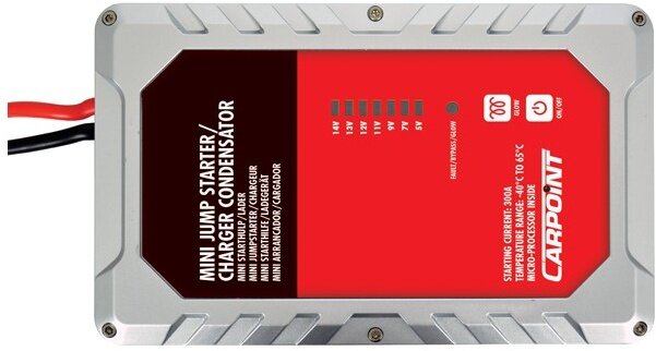 Mini Starthulp met batterij 12 Volt rood/zwart