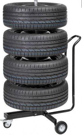 verrijdbare velgenboom met hoes t/m 18 inch 265 mm zwart