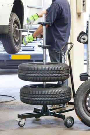 verrijdbare velgenboom met hoes t/m 18 inch 265 mm zwart
