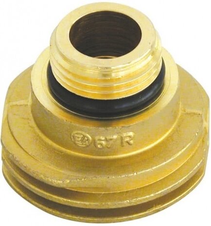gasnippel Europa 45 mm messing goud