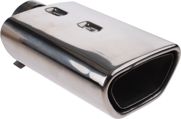 uitlaatsierstuk trapezium 55-65 mm 22 cm RVS zilver