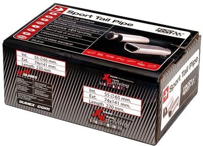 uitlaatsierstuk trapezium 55-65 mm 22 cm RVS zilver