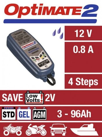 2 druppellader 12 Volt 3-96 Ah 0,8 A blauw