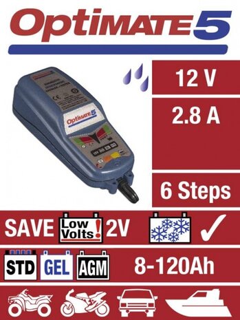 5 druppellader 12 Volt 8-120 Ah 2,8 A blauw