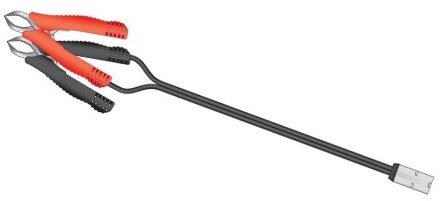 snoer met accuklemmen 50 cm zwart