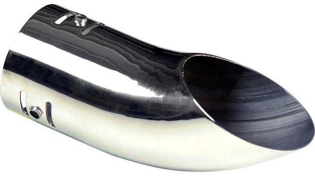 uitlaatsierstuk gebogen 35-66 mm 17 cm RVS chroom