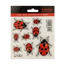 autosticker Ladybug 11 x 10,5 cm 8-delig rood