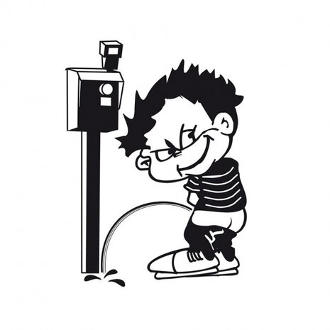 autosticker Sticker Boy 10 x 13,5 cm zwart