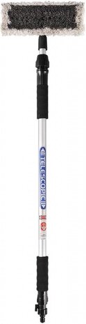 wasborstel met telescopische steel 1,8 meter zwart/grijs
