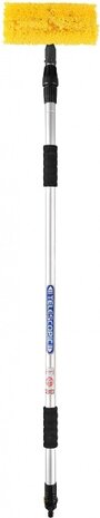 wasborstel Heavy Duty met telescopische steel 2,4m geel