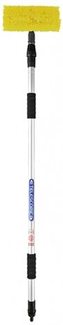 wasborstel 3D met telescopische steel 2,4 meter zilver/geel