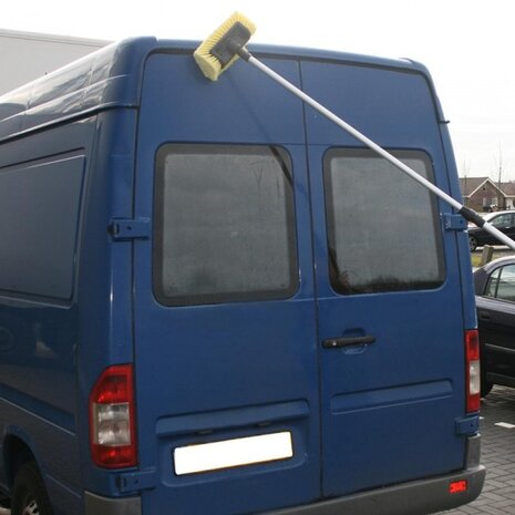 wasborstel 3D met telescopische steel 2,4 meter zilver/geel