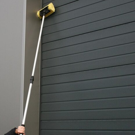 wasborstel 3D met telescopische steel 2,4 meter zilver/geel