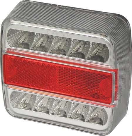 achterlicht met 5 functies 12 Volt led 108 x 98 mm