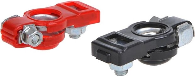 accuklemmenset met bescherming (+) en (-) DIN 16/18 mm