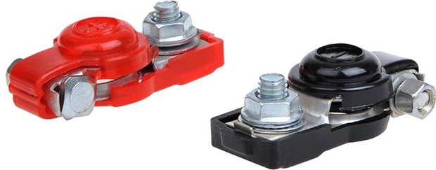 accuklemmenset met bescherming (+) en (-) DIN 16/18 mm