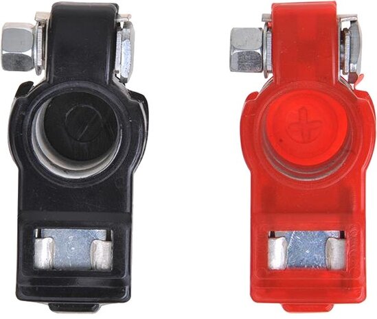 accuklemmenset met bescherming (+) en (-) DIN 16/18 mm