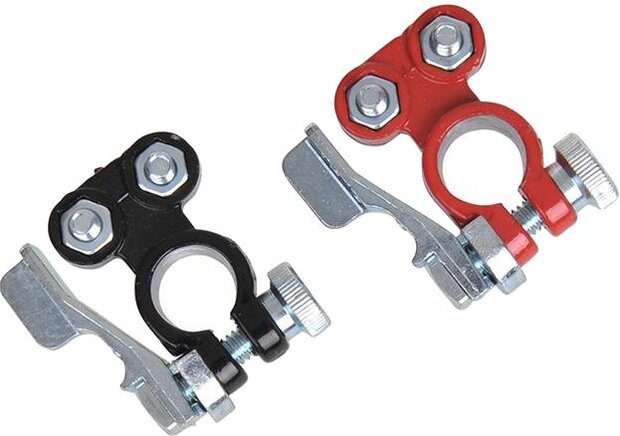 accuklemmenset met snelsluiting (+) en (-) DIN 16/18 mm