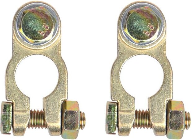 accuklemmenset met bout (+) en (-) DIN 16/18 mm