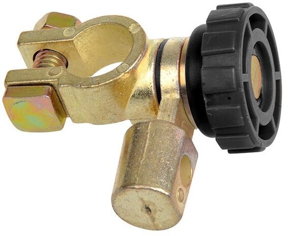 accuklem (-) met stroomonderbreker DIN 16 mm haaks