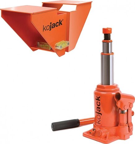hydraulische caravankrik met waterpas 2 ton oranje