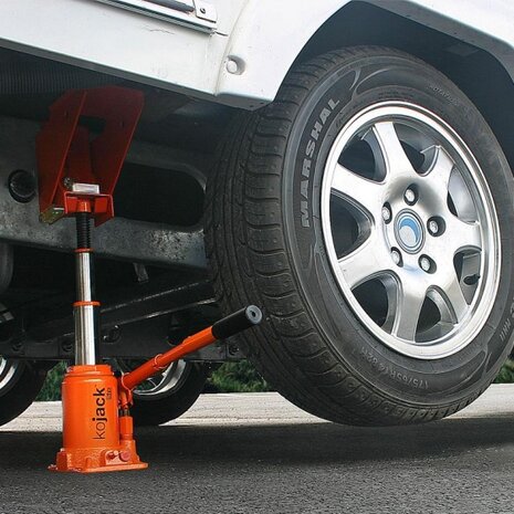 hydraulische caravankrik met waterpas 2 ton oranje