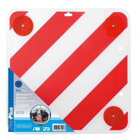 markeringsbord met reflectoren 50 x 50 cm rood/wit