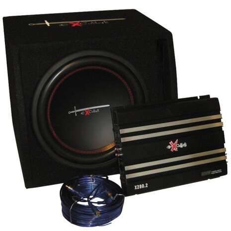 X1 BassPack 12&#039;&#039; subwoofer met versterker en kabelset