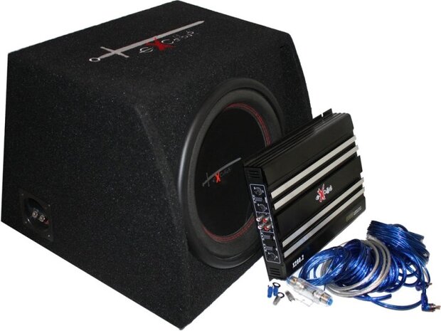 X1 BassPack 12&#039;&#039; subwoofer met versterker en kabelset