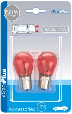 autolampen PY21W (BA15S) 12 Volt 21 Watt oranje 2 stuks