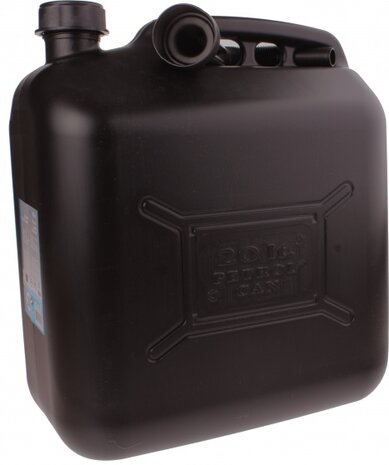 jerrycan 20 liter met vulslang kunststof zwart