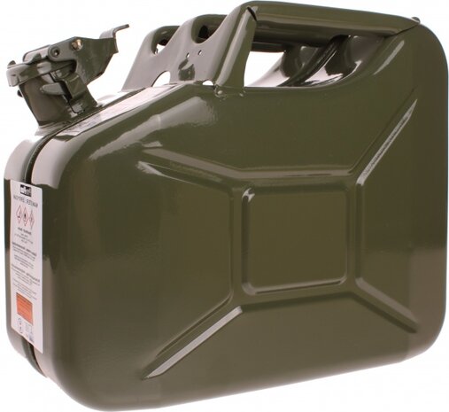 stalen jerrycan 10 liter groen