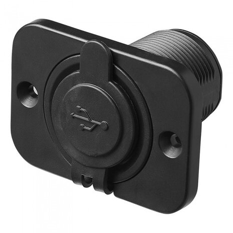 dubbele USB-inbouwdoos met frame 12/24 Volt 29 mm