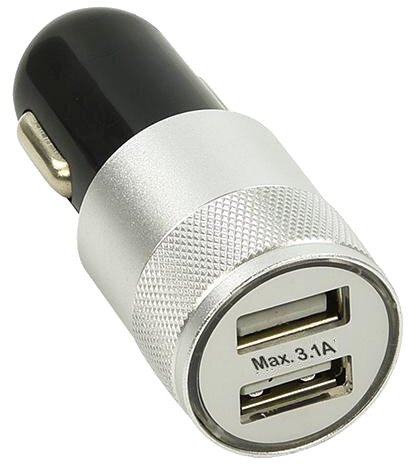 autolader USB dubbel 12/24 Volt 3,1A zwart/zilver