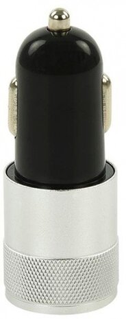 autolader USB dubbel 12/24 Volt 3,1A zwart/zilver