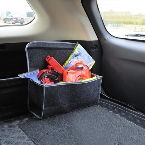 kofferbaktas 15,5 liter polyester zwart/grijs
