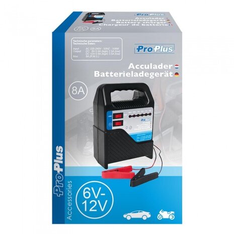acculader 6/12 Volt 8 Amp&egrave;re 15-120 Ah zwart