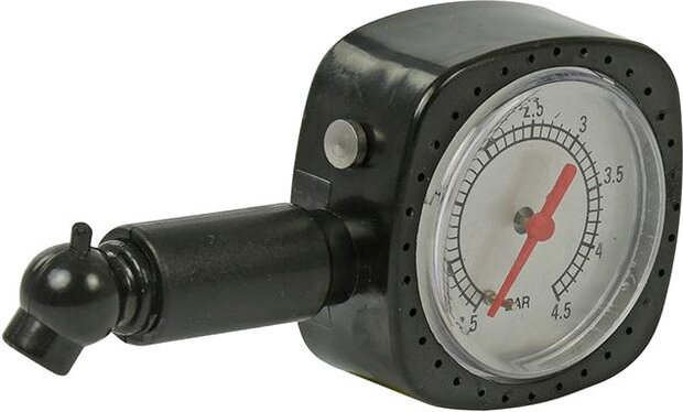 bandenspanningsmeter analoog 11 cm zwart