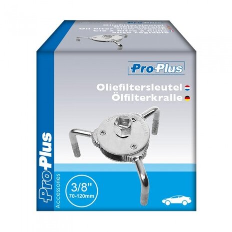 oliefiltersleutel klauw 70 - 120 mm 3/8 staal zilver