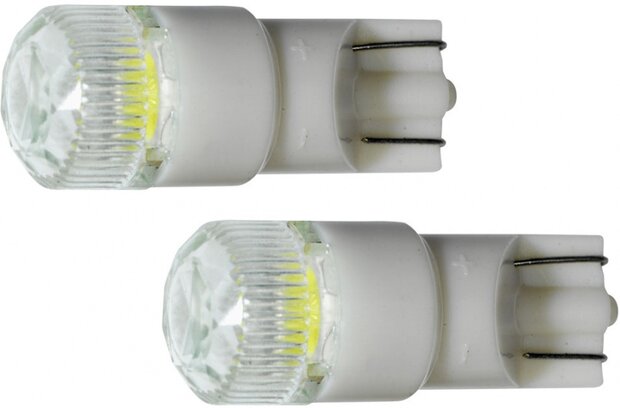 autolamp T10 led 12 Volt 1 Watt wit xenon 2 stuks