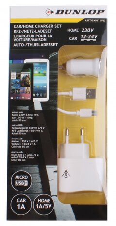 autolader micro-USB 12/24-230 Volt 1 Amp&egrave;re wit