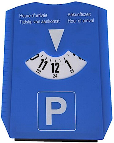 parkeerschijf met krabber 3-in-1 15,5 x 12 cm blauw