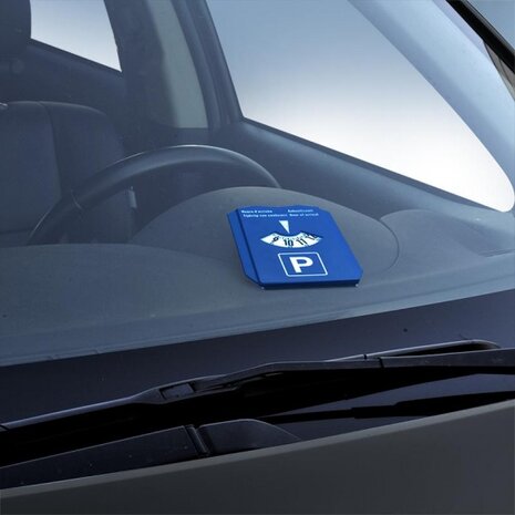 parkeerschijf met krabber 3-in-1 15,5 x 12 cm blauw
