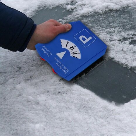 parkeerschijf met krabber 3-in-1 15,5 x 12 cm blauw