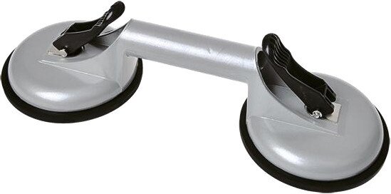 dubbele glasdrager aluminium zilvergrijs