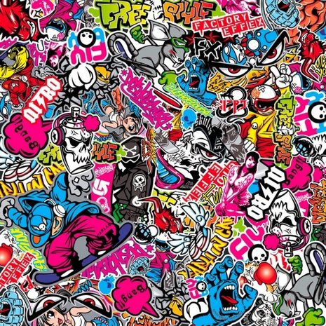 stickerbombfolie Grafitti A 200 x 60 cm