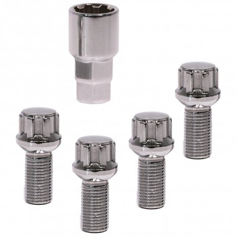 anti-diefstal wielbouten M14 x 1,5 L25 conisch 4 stuks