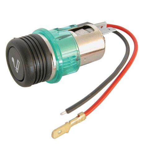sigarettenaansteker met verlichting 12 Volt 28-29 mm groen